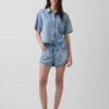 Pantaloncini Easy Dolphin in denim ultra morbido a vita media