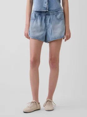 Pantaloncini Easy Dolphin in denim ultra morbido a vita media