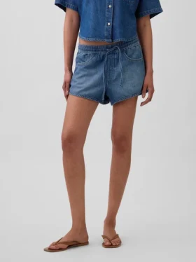 Pantaloncini Easy Dolphin in denim ultra morbido a vita media