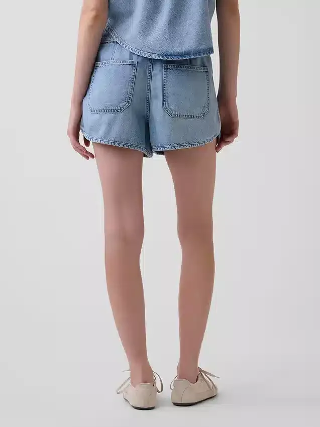 Pantaloncini Easy Dolphin in denim ultra morbido a vita media