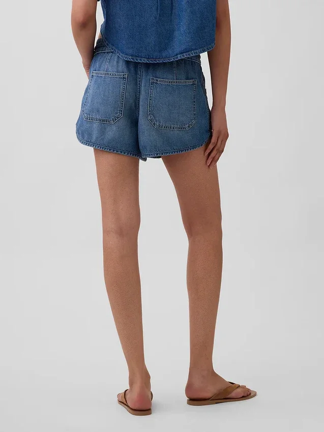 Pantaloncini Easy Dolphin in denim ultra morbido a vita media