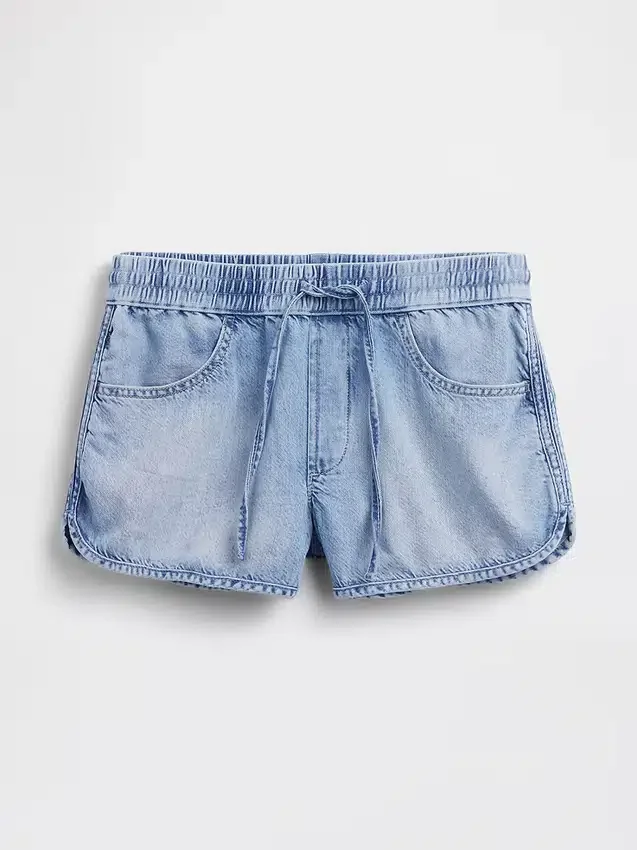 Pantaloncini Easy Dolphin in denim ultra morbido a vita media