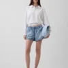 Pantaloncini Easy Dolphin in denim ultra morbido a vita media