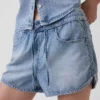 Pantaloncini Easy Dolphin in denim ultra morbido a vita media