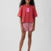 Pantaloncini facili da indossare in misto lino e cotone a quadretti per bambini