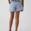 Pantaloncini facili da indossare in misto lino e cotone a quadretti per bambini