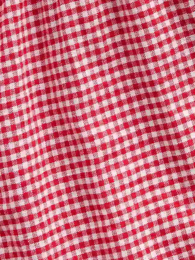 Pantaloncini facili da indossare in misto lino e cotone a quadretti per bambini