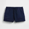Pantaloncini facili da indossare in misto lino e cotone con bordi in pizzo per bambini