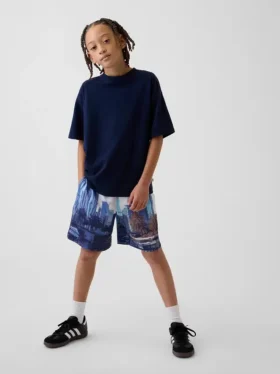 Pantaloncini GapFit da bambino in rete riciclata da 6"