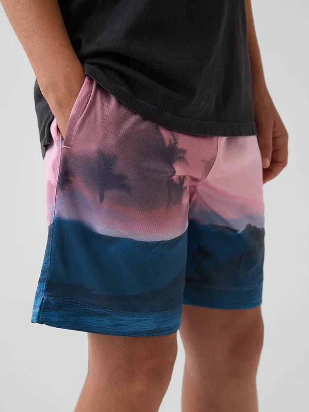 Pantaloncini GapFit da bambino in rete riciclata da 6"