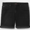Pantaloncini girlfriend in denim a vita media da 5"