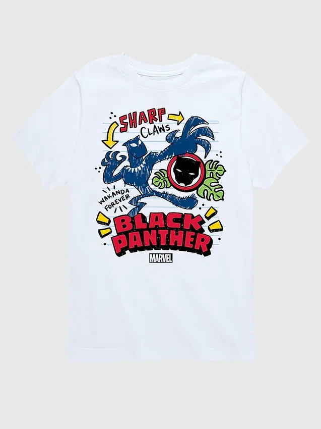 Pantaloncini grafici a maniche corte per bambini "Marvel Black Panther Doodle"