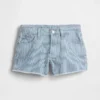 Pantaloncini in denim a righe a vita bassa per bambini