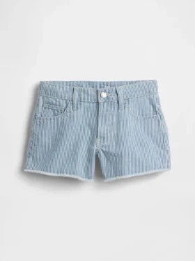 Pantaloncini in denim a righe a vita bassa per bambini