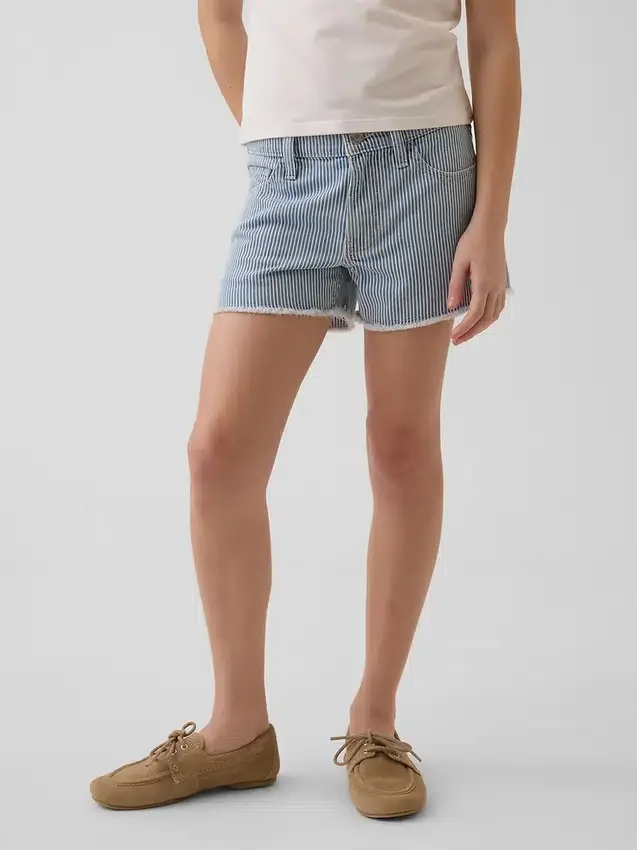 Pantaloncini in denim a righe a vita bassa per bambini