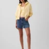 Pantaloncini in denim a vita alta (3,5") dal taglio dritto e morbido