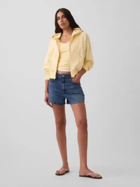 Pantaloncini in denim a vita alta (3,5") dal taglio dritto e morbido