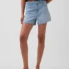 Pantaloncini in denim a vita alta (3,5") dal taglio dritto e morbido