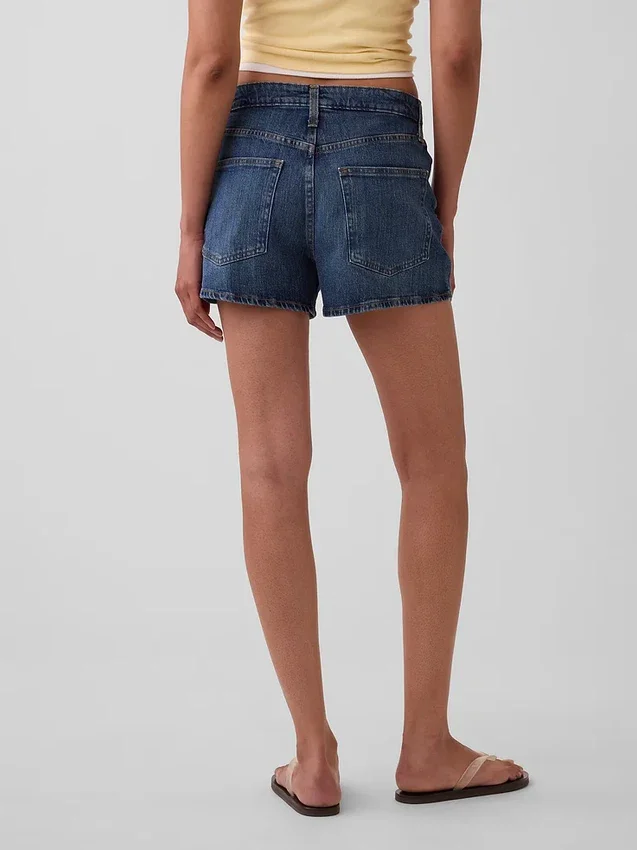 Pantaloncini in denim a vita alta (3,5") dal taglio dritto e morbido