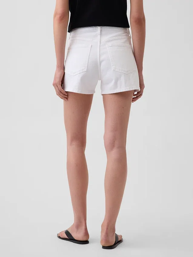 Pantaloncini in denim a vita alta (3,5") dal taglio dritto e morbido