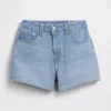 Pantaloncini in denim a vita alta (3,5") dal taglio dritto e morbido