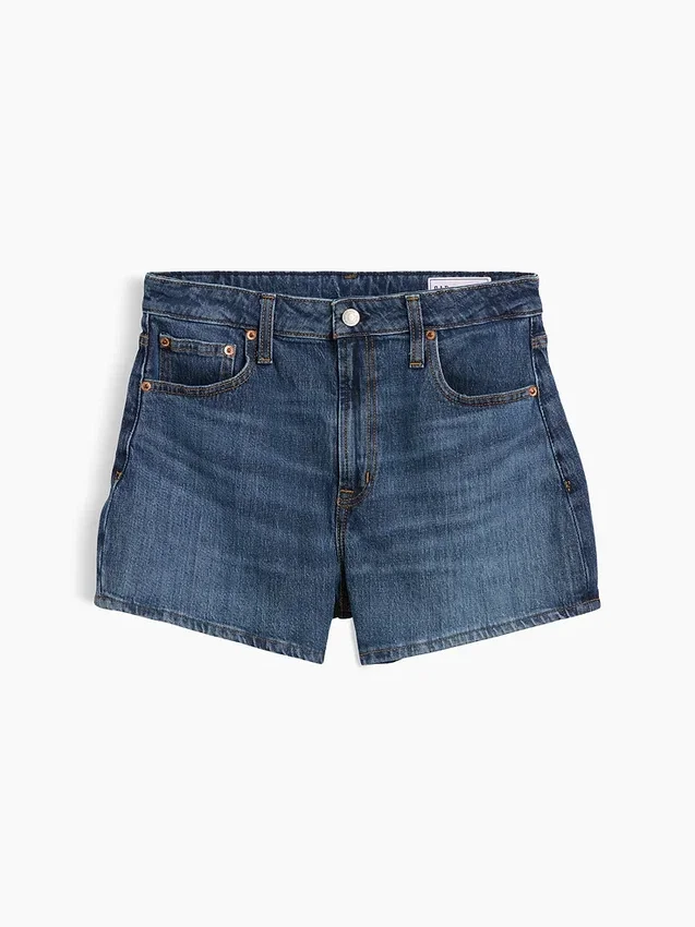Pantaloncini in denim a vita alta (3,5") dal taglio dritto e morbido