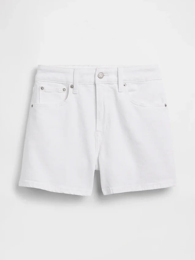 Pantaloncini in denim a vita alta (3,5") dal taglio dritto e morbido