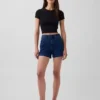 Pantaloncini in denim a vita alta (3,5") stile marinaro, dal taglio dritto e morbido