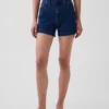 Pantaloncini in denim a vita alta (3,5") stile marinaro, dal taglio dritto e morbido
