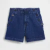 Pantaloncini in denim a vita alta (3,5") stile marinaro, dal taglio dritto e morbido