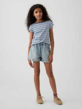 Pantaloncini in denim a vita alta per bambini