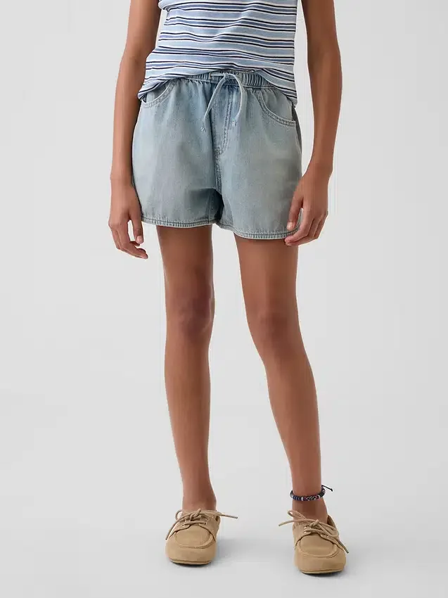 Pantaloncini in denim a vita alta per bambini