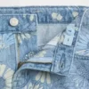 Pantaloncini in denim a vita bassa con motivo floreale per bambini