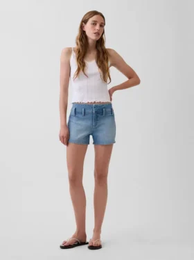 Pantaloncini in denim a vita bassa da 3"