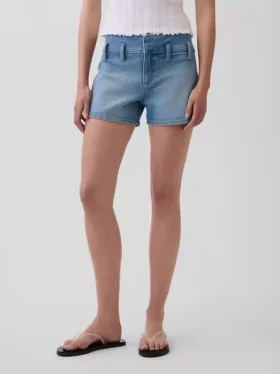 Pantaloncini in denim a vita bassa da 3″