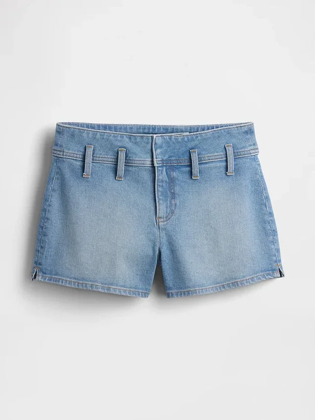 Pantaloncini in denim a vita bassa da 3"