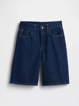 Pantaloncini in denim a vita bassa e linea allungata per bambini