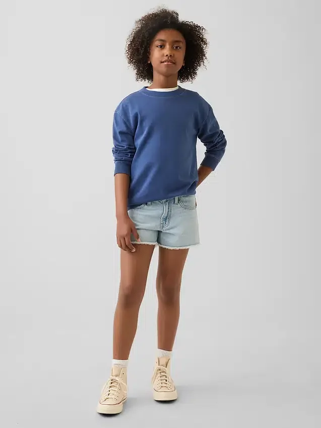 Pantaloncini in denim a vita bassa per bambini