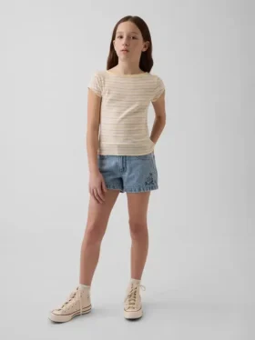 Pantaloncini in denim a vita bassa per bambini