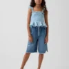 Pantaloncini in denim a vita bassa ultrasoft e dal taglio lungo per bambini