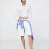 Pantaloncini in denim a vita media e linea allungata da 11"