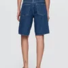 Pantaloncini in denim a vita media e linea allungata da 11"