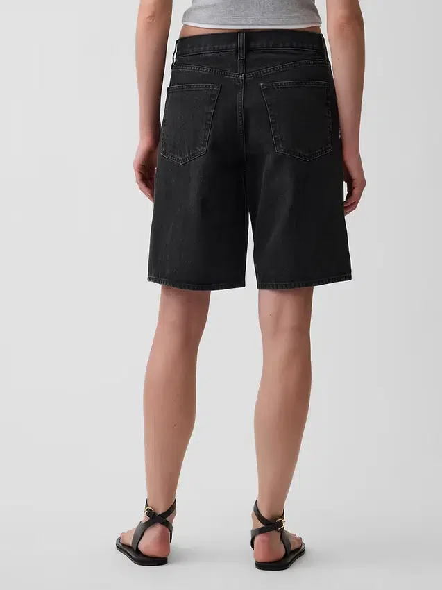 Pantaloncini in denim a vita media e linea allungata da 11"