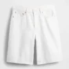 Pantaloncini in denim a vita media e linea allungata da 11"