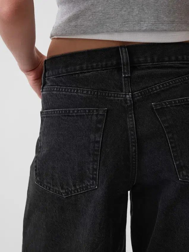 Pantaloncini in denim a vita media e linea allungata da 11"