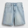 Pantaloncini in denim a vita media e linea allungata da 11"