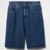 Pantaloncini in denim a vita media e linea allungata da 11"