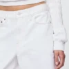 Pantaloncini in denim a vita media e linea allungata da 11"