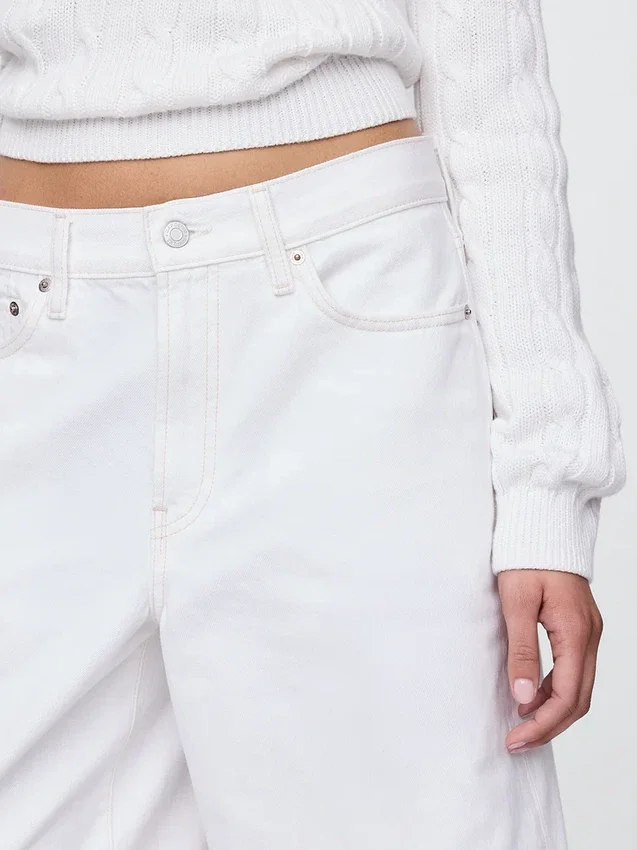Pantaloncini in denim a vita media e linea allungata da 11"