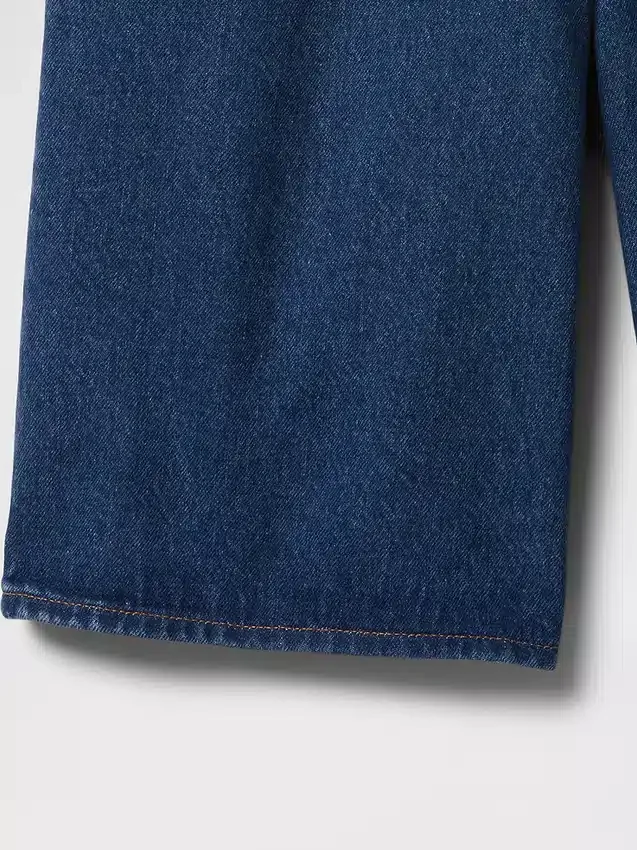 Pantaloncini in denim a vita media e linea allungata da 11"